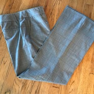 White House Black Market Plaid flare-legged slacks